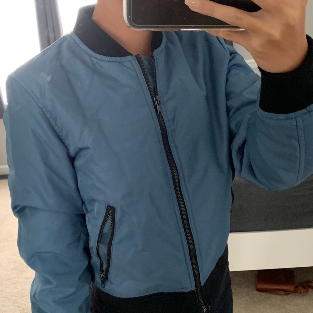 kendall and kylie blue bomber jacket